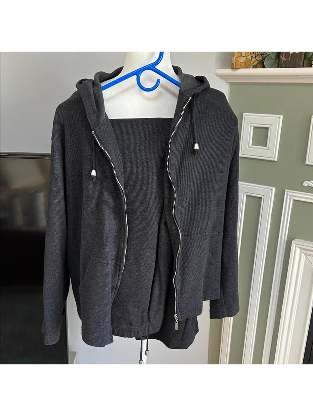 Liz Claiborne Charcoal Zip-Up Hoodie & Pants Set